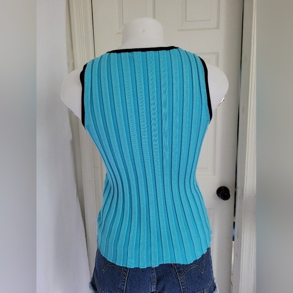 Belldini Turquoise Ribbed Tank Top - Picture 2 of 12